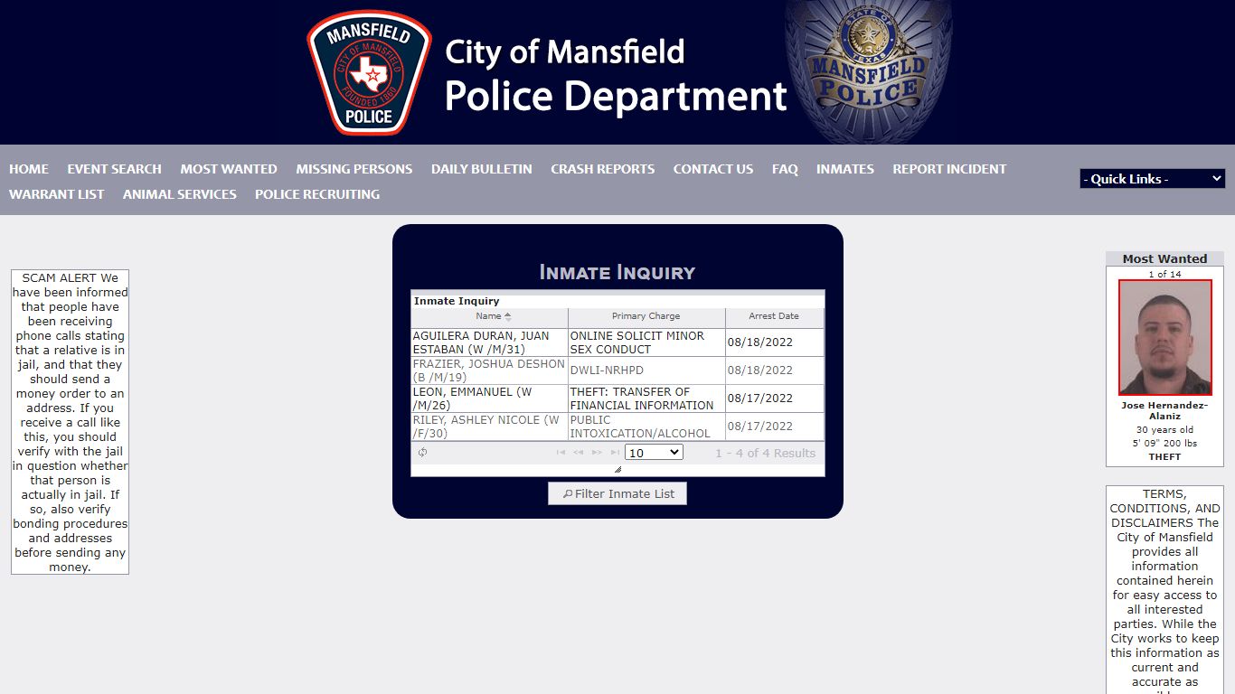 Mansfield Police Department P2C